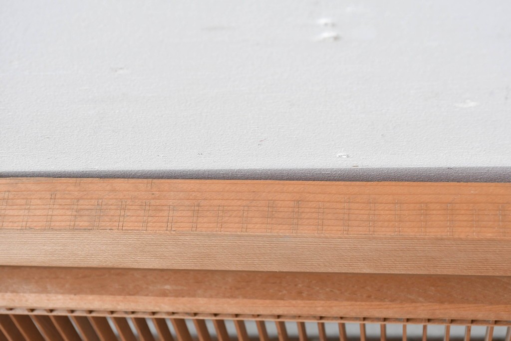 ヴィンテージ建具　昭和中期　細身の縦格子が美しい組子欄間1枚　(R-084884)