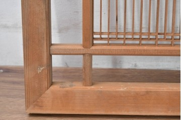 ヴィンテージ建具　昭和中期　細身の縦格子が美しい組子欄間1枚　(R-084884)