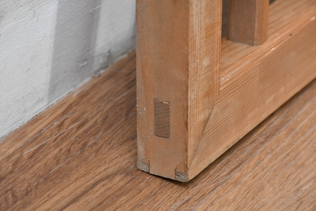 ヴィンテージ建具　昭和中期　細身の縦格子が美しい組子欄間1枚　(R-084884)