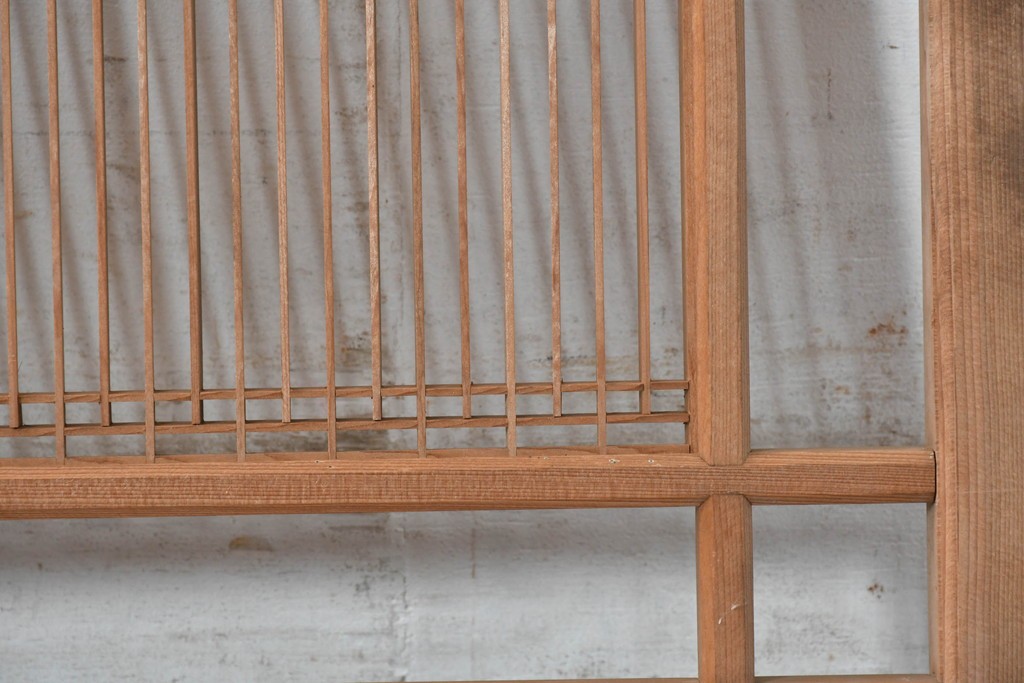 ヴィンテージ建具　昭和中期　細身の縦格子が美しい組子欄間1枚　(R-084884)