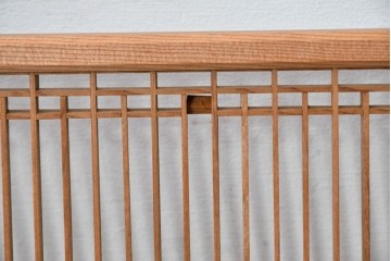 ヴィンテージ建具　昭和中期　細身の縦格子が美しい組子欄間1枚　(R-084884)