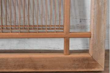ヴィンテージ建具　昭和中期　細身の縦格子が美しい組子欄間1枚　(R-084885)