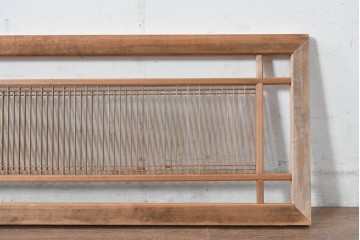ヴィンテージ建具　昭和中期　細身の縦格子が美しい組子欄間1枚　(R-084885)