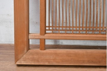 ヴィンテージ建具　昭和中期　細身の縦格子が美しい組子欄間2枚セット　(R-084887)
