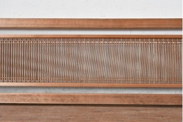 ヴィンテージ建具　昭和中期　細身の縦格子が美しい組子欄間2枚セット　(R-084887)