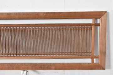 ヴィンテージ建具　昭和中期　細身の縦格子が美しい組子欄間2枚セット　(R-084887)