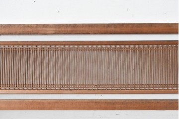 ヴィンテージ建具　昭和中期　細身の縦格子が美しい組子欄間2枚セット　(R-084887)