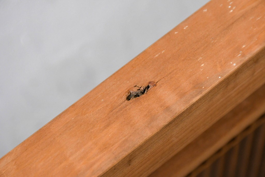 ヴィンテージ建具　昭和中期　細身の縦格子が美しい組子欄間2枚セット　(R-084887)