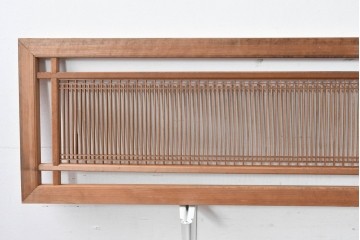 ヴィンテージ建具　昭和中期　細身の縦格子が美しい組子欄間2枚セット　(R-084887)