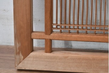 ヴィンテージ建具　昭和中期　細身の縦格子が美しい組子欄間2枚セット　(R-084887)