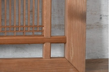 ヴィンテージ建具　昭和中期　細身の縦格子が美しい組子欄間2枚セット　(R-084887)