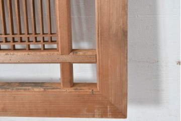 ヴィンテージ建具　昭和中期　細身の縦格子が美しい組子欄間2枚セット　(R-084887)