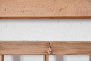 ヴィンテージ建具　昭和中期　モダンデザインの組子欄間2枚セット　(R-084888)