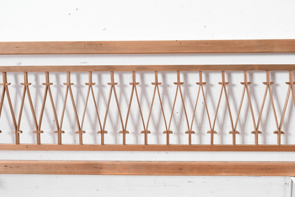 ヴィンテージ建具　昭和中期　モダンデザインの組子欄間2枚セット　(R-084888)