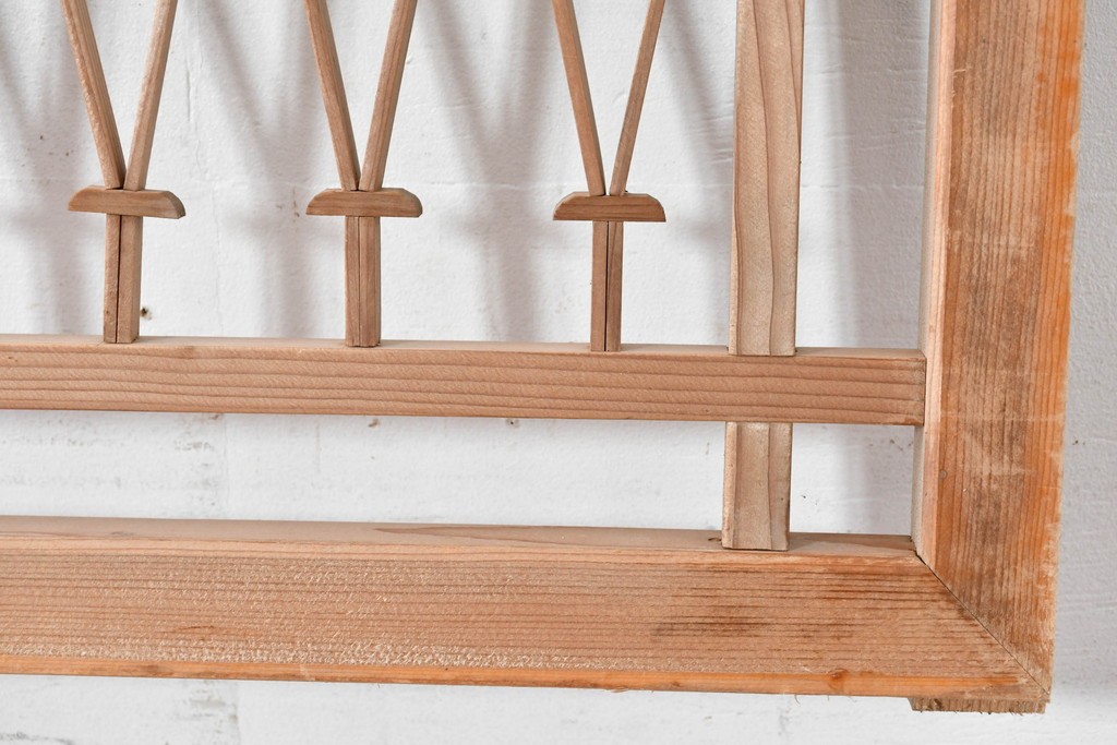 ヴィンテージ建具　昭和中期　モダンデザインの組子欄間2枚セット　(R-084888)