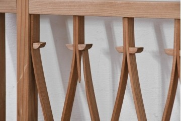 ヴィンテージ建具　昭和中期　モダンデザインの組子欄間2枚セット　(R-084888)