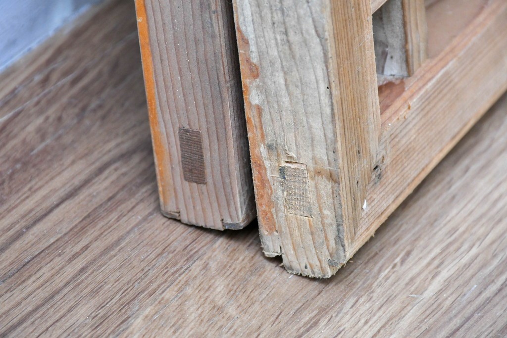 ヴィンテージ建具　昭和中期　モダンデザインの組子欄間2枚セット　(R-084888)