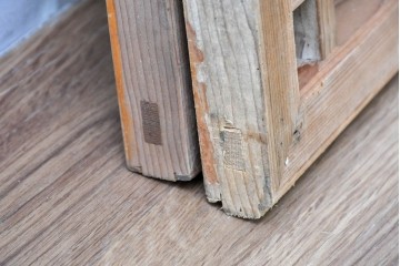 ヴィンテージ建具　昭和中期　モダンデザインの組子欄間2枚セット　(R-084888)