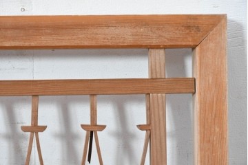 ヴィンテージ建具　昭和中期　モダンデザインの組子欄間2枚セット　(R-084888)