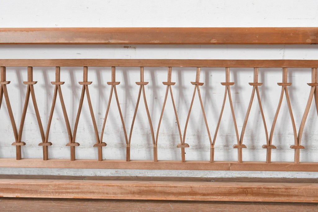 ヴィンテージ建具　昭和中期　モダンデザインの組子欄間2枚セット　(R-084888)