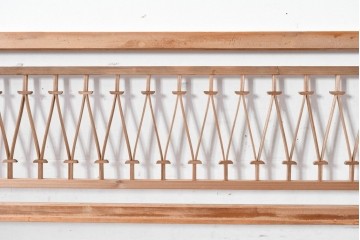 ヴィンテージ建具　昭和中期　モダンデザインの組子欄間2枚セット　(R-084888)