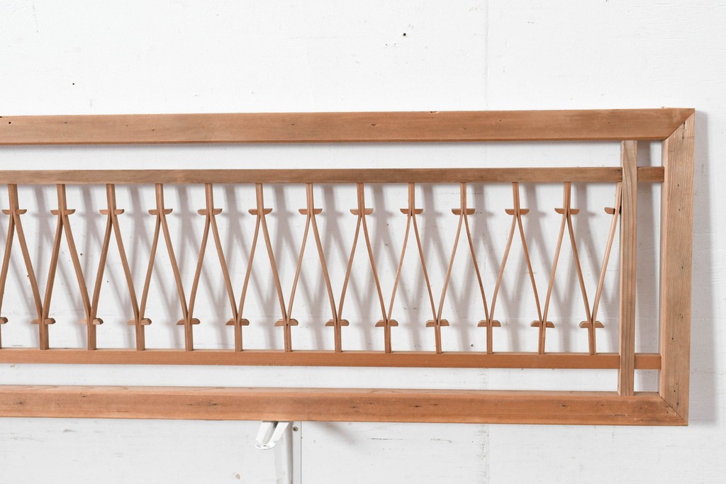 ヴィンテージ建具　昭和中期　モダンデザインの組子欄間2枚セット　(R-084888)