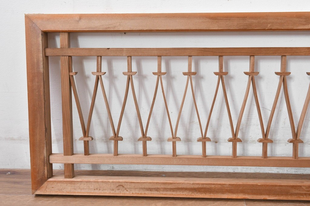 ヴィンテージ建具　昭和中期　モダンデザインの組子欄間2枚セット　(R-084888)