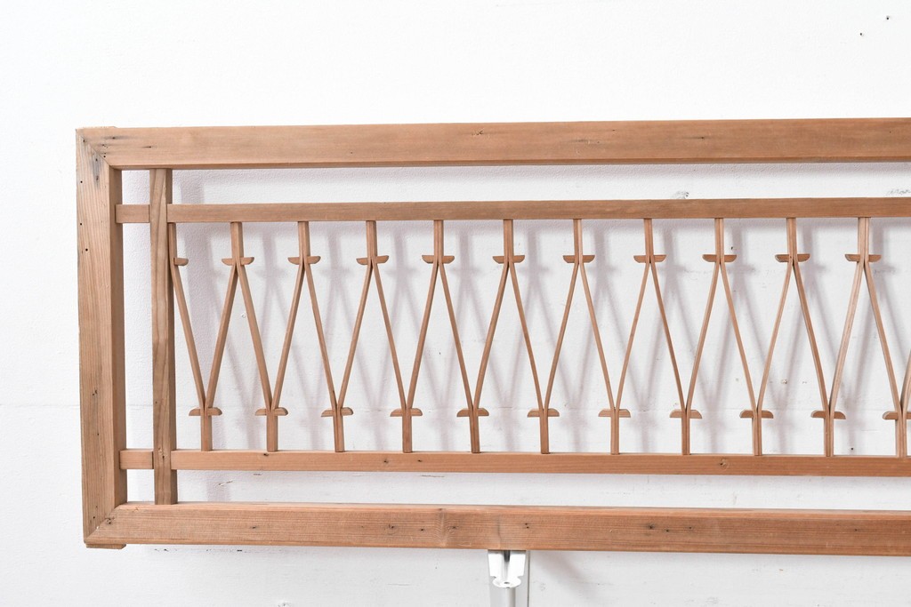 ヴィンテージ建具　昭和中期　モダンデザインの組子欄間2枚セット　(R-084888)