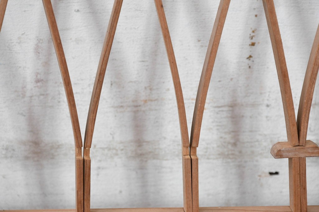 ヴィンテージ建具　昭和中期　モダンデザインの組子欄間2枚セット　(R-084888)