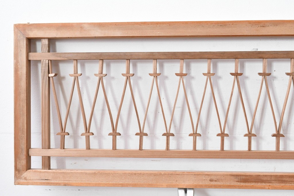 ヴィンテージ建具　昭和中期　モダンデザインの組子欄間2枚セット　(R-084888)