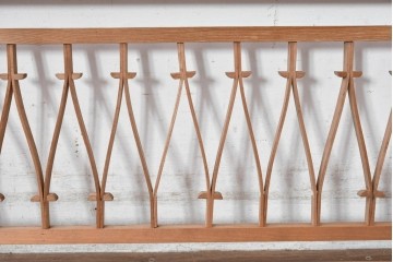 ヴィンテージ建具　昭和中期　モダンデザインの組子欄間2枚セット　(R-084888)