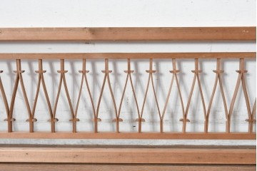 ヴィンテージ建具　昭和中期　モダンデザインの組子欄間2枚セット　(R-084888)