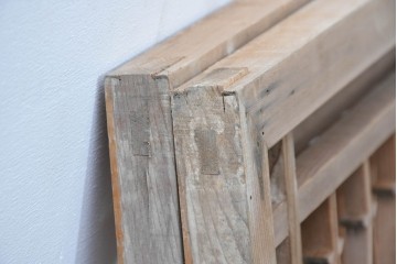 ヴィンテージ建具　昭和中期　モダンデザインの組子欄間2枚セット　(R-084888)