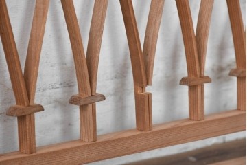 ヴィンテージ建具　昭和中期　モダンデザインの組子欄間2枚セット　(R-084888)