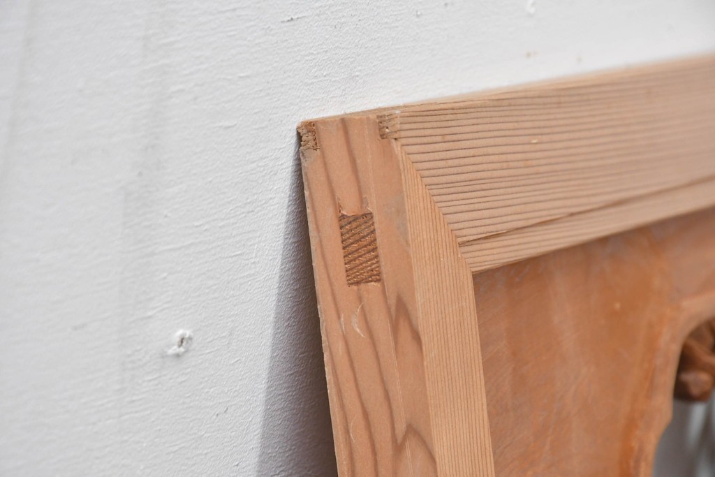 ヴィンテージ建具　昭和後期　井波彫刻　梅竹図の彫刻欄間1枚　(R-084891)