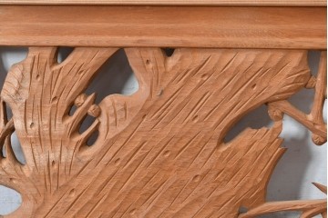 ヴィンテージ建具　昭和後期　井波彫刻　梅竹図の彫刻欄間1枚　(R-084891)