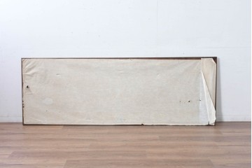 ヴィンテージ建具　昭和後期　竹と松・菊文様の彫刻をあしらった特大欄間　(R-084893)