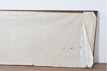 ヴィンテージ建具　昭和後期　竹と松・菊文様の彫刻をあしらった特大欄間　(R-084893)