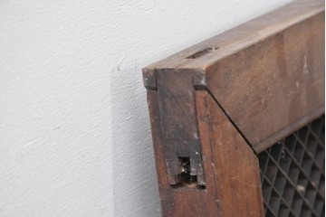 ヴィンテージ建具　昭和後期　竹と梅・菊文様の彫刻をあしらった特大欄間　(R-084894)