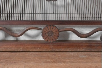 ヴィンテージ建具　昭和後期　竹と梅・菊文様の彫刻をあしらった特大欄間　(R-084894)