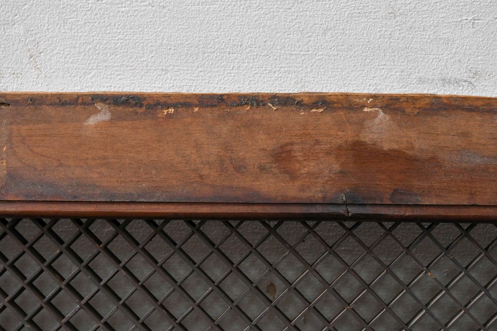 ヴィンテージ建具　昭和後期　竹と梅・菊文様の彫刻をあしらった特大欄間　(R-084894)