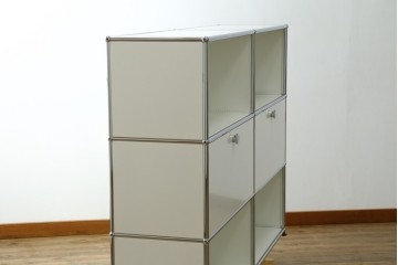 中古　美品　スイス　USMハラー(USM Haller)　ドロップダウンドア×2　サイドボード　定価約36万円　(R-084896)