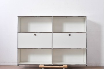 中古　美品　スイス　USMハラー(USM Haller)　ホームオフィスにもおすすめなスッキリとしたデザインのサイドキャビネット　定価約36万円相当　(R-084896)