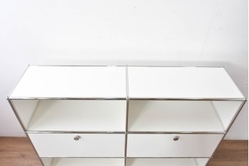 中古　美品　スイス　USMハラー(USM Haller)　ホームオフィスにもおすすめなスッキリとしたデザインのサイドキャビネット　定価約36万円相当　(R-084896)