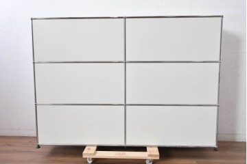 中古　美品　スイス　USMハラー(USM Haller)　ホームオフィスにもおすすめなスッキリとしたデザインのサイドキャビネット　定価約36万円相当　(R-084896)