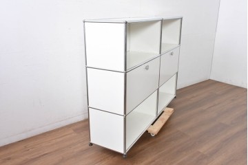 中古　美品　スイス　USMハラー(USM Haller)　ホームオフィスにもおすすめなスッキリとしたデザインのサイドキャビネット　定価約36万円相当　(R-084896)