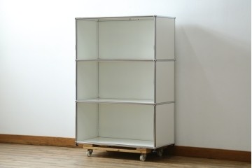 中古　美品　スイス　USMハラー(USM Haller)　3段シェルフ　定価約16万6千円　(R-084897)