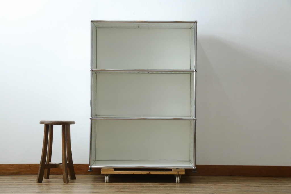 中古　美品　スイス　USMハラー(USM Haller)　3段シェルフ　定価約16万6千円　(R-084897)