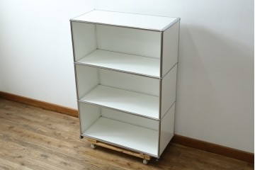 中古　美品　スイス　USMハラー(USM Haller)　3段シェルフ　定価約16万6千円　(R-084897)