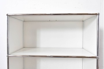 中古　美品　スイス　USMハラー(USM Haller)　ホームオフィスにもおすすめなスッキリとしたデザインのシェルフ・3段タイプ　定価約16万6千円相当　(R-084897)